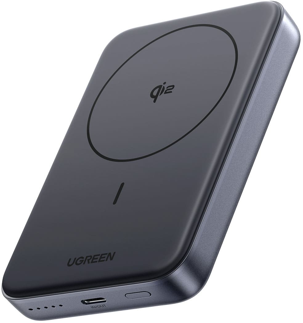 UGREEN - Qi2 Certified 15W Magnetic Power Bank, 10,000mAh Portable Charger with 30W USB-C Fast Charging for iPhone 12-17 Series - Black