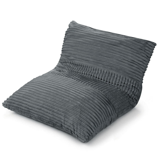 Front. Costway - Costway 3-in-1 Bean Bag Chair with Soft Crushed Sponge Comfy Corduroy Fabric Zippered Cover - Gray.