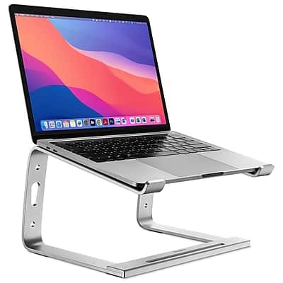Staples TECH - 11.2 x 10.2 Aluminum Laptop Stand - Silver