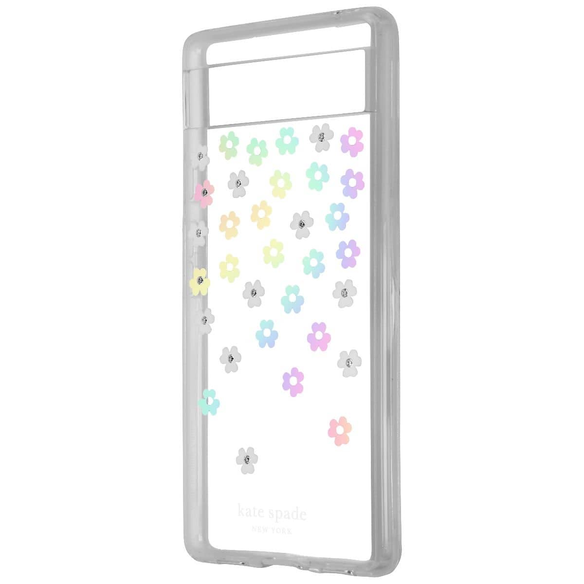 kate spade new york - Kate Spade Protective Hardshell Case for Pixel 6a - Scattered Flowers/Iridescent - Multicolor