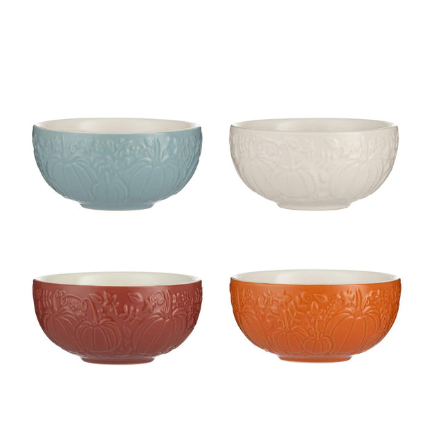 Front. Mason Cash - Home Set of 4 Mini Pumpkin Bowls, 5.9-Ounce - Multicolored.