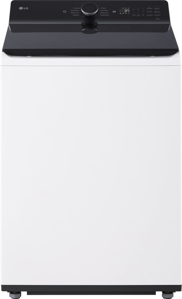 Front. LG - 5.3 Cu. Ft. High Efficiency Smart Top Load Washer with TurboWash3D Technology - Alpine White.