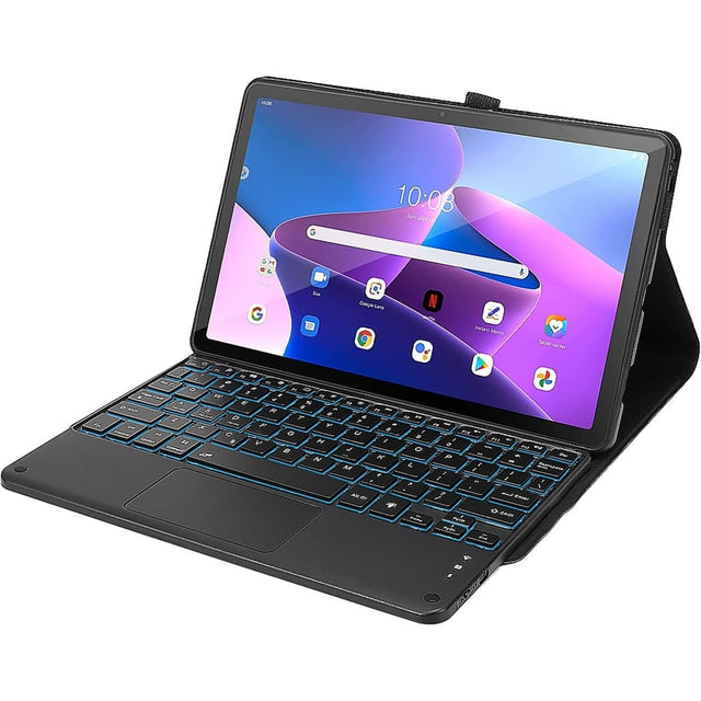 Front. SaharaCase - Keyboard Folio Case for Lenovo Tab M10 Plus (3rd Gen) - Black.