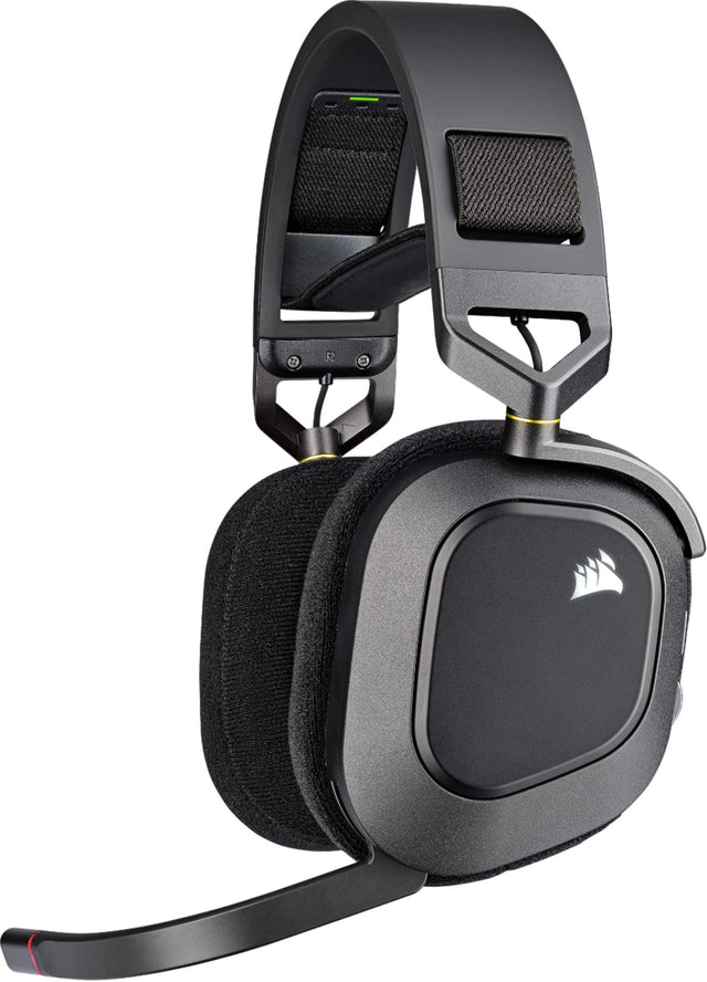 Front. CORSAIR - HS80 RGB Wireless Gaming Headset for PC, Mac, PS5, PS4 - Carbon.