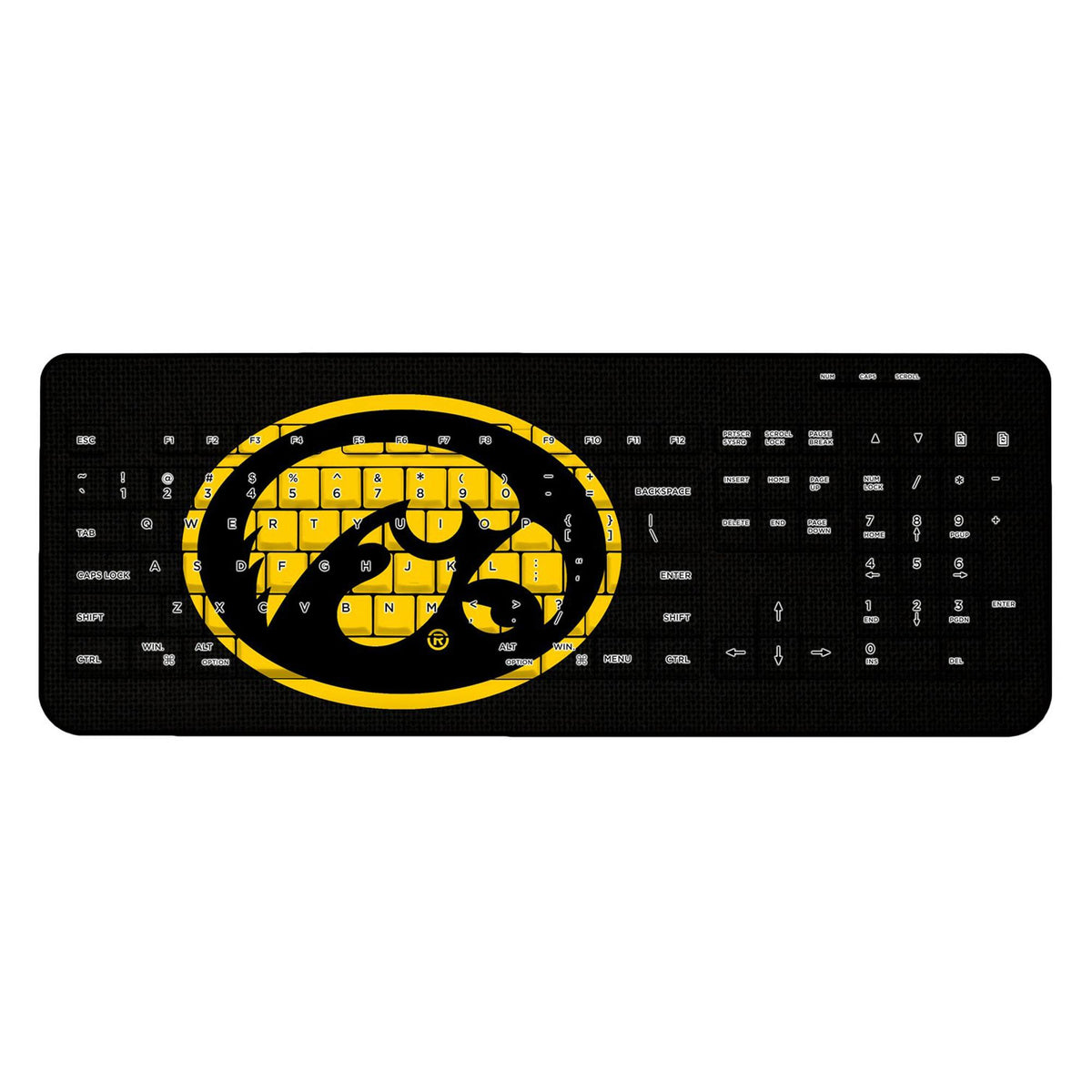 Keyscaper - Iowa Hawkeyes Solid Design Wireless Keyboard - Multicolor
