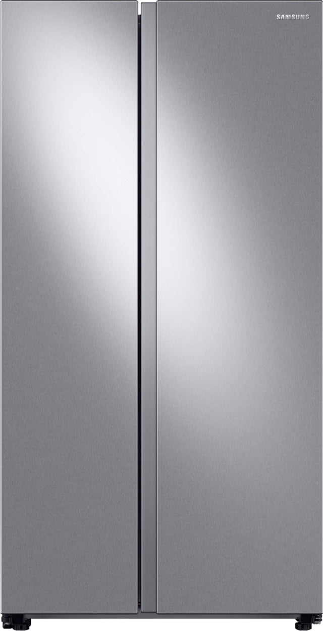 Front. Samsung - 28 cu. ft. Side-by-Side Smart Refrigerator with Large Capacity - Stainless Steel.