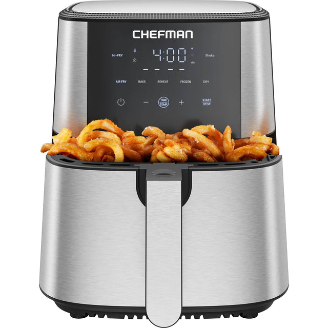 CHEFMAN T 4 HI-FRY 4:00 - Shake  
Min - - AIR FRY BAKE REHEAT FROZEN DRY  
TMC JIMP + START STOP