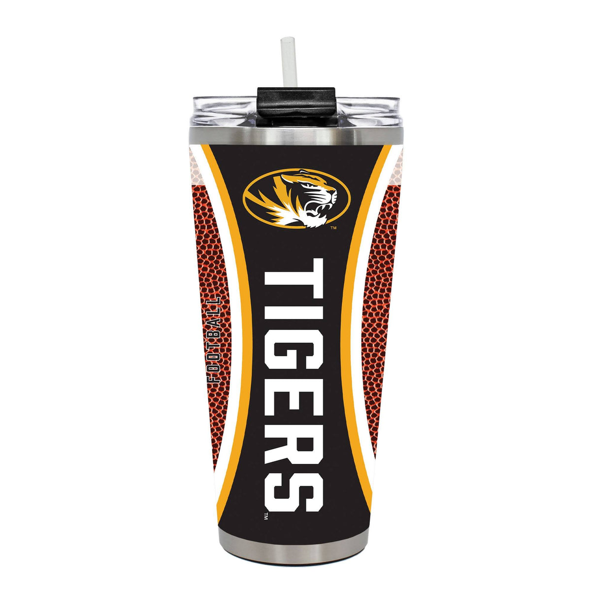 Great American Products - Missouri Tigers 32oz. Big Slim Game Ball Travel Tumbler - Brown