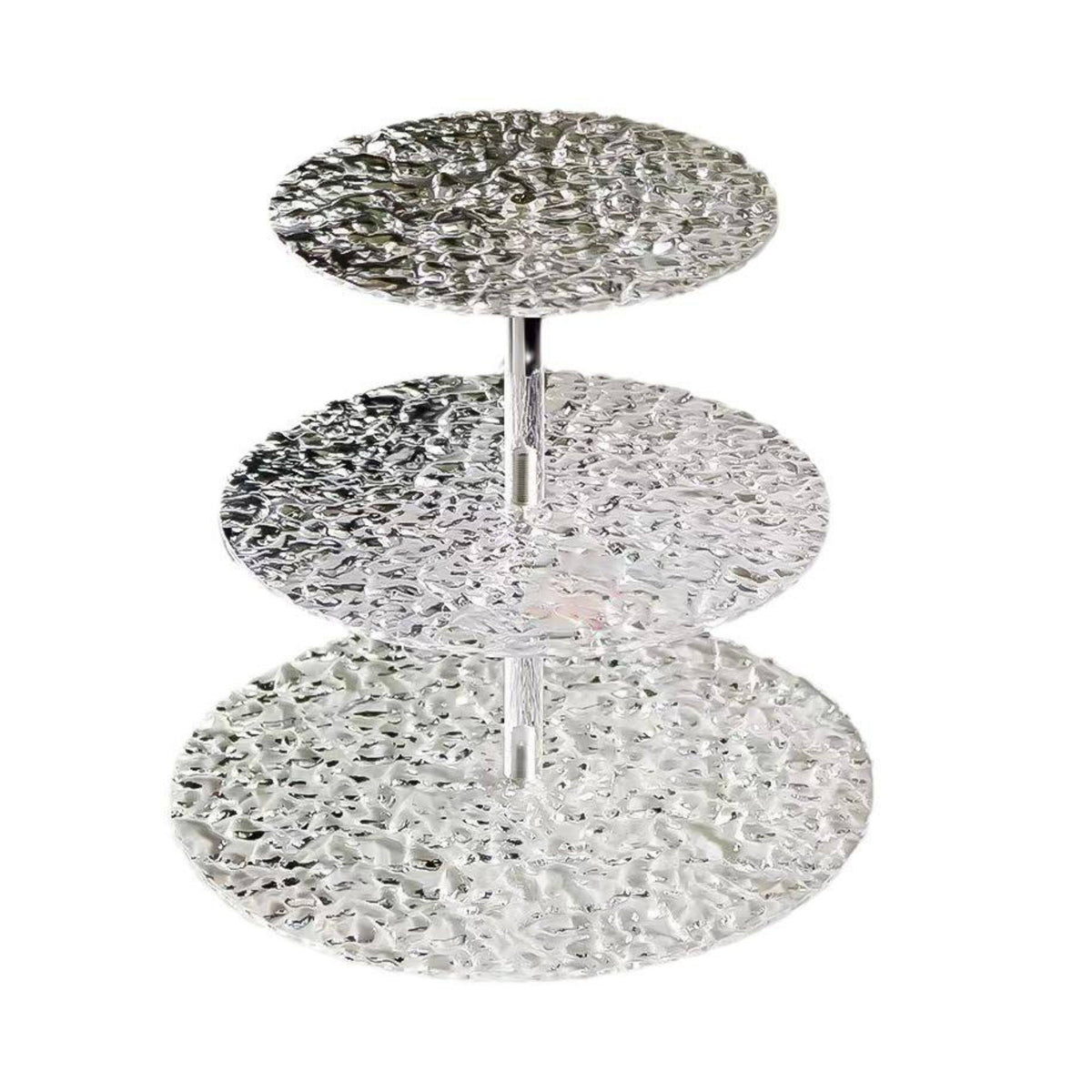 Kitcheniva - Acrylic 3 Tier Dessert Cupcake Stand, Water Ripple Design - Clear