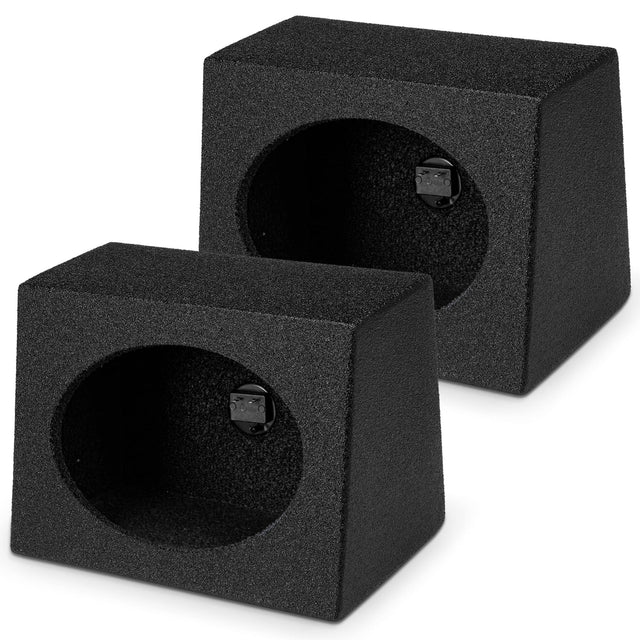 Front. QPower - Q Power Q-Bomb QTW6X9 6x9" Car Wedge Speaker Boxes with Bedliner Spray, Pair - Black.