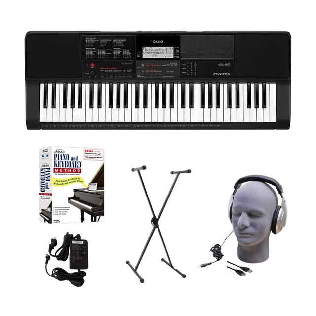 Front. Casio - Full-Size Keyboard with 61 Velocity-Sensitive Keys - Black.