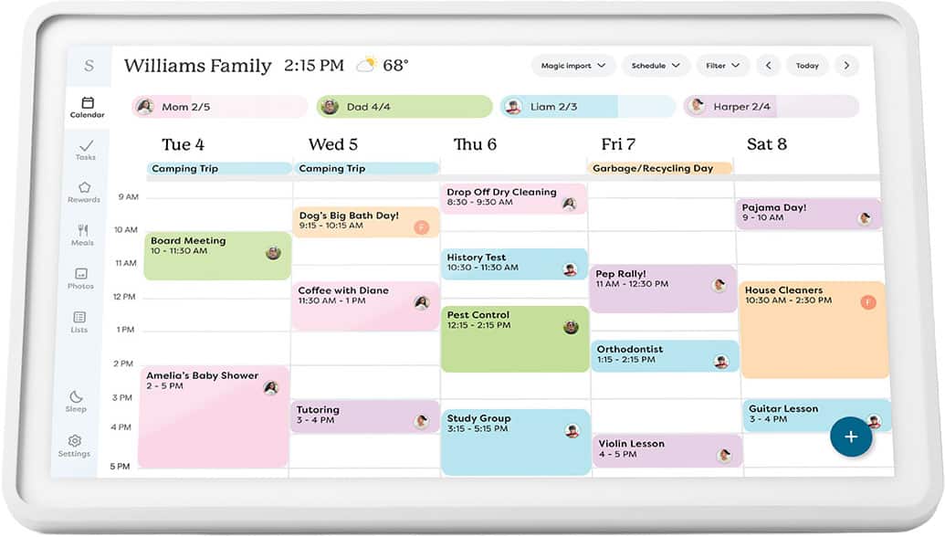 Skylight - Calendar 2: 15 Inch Touchscreen Smart Calendar and Chore Chart - White