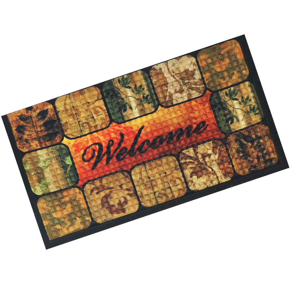 Sunnydaze - Indoor Entrance Doormat - Earth Tone Plants - 17.5 in x 29 in - Brown Floral