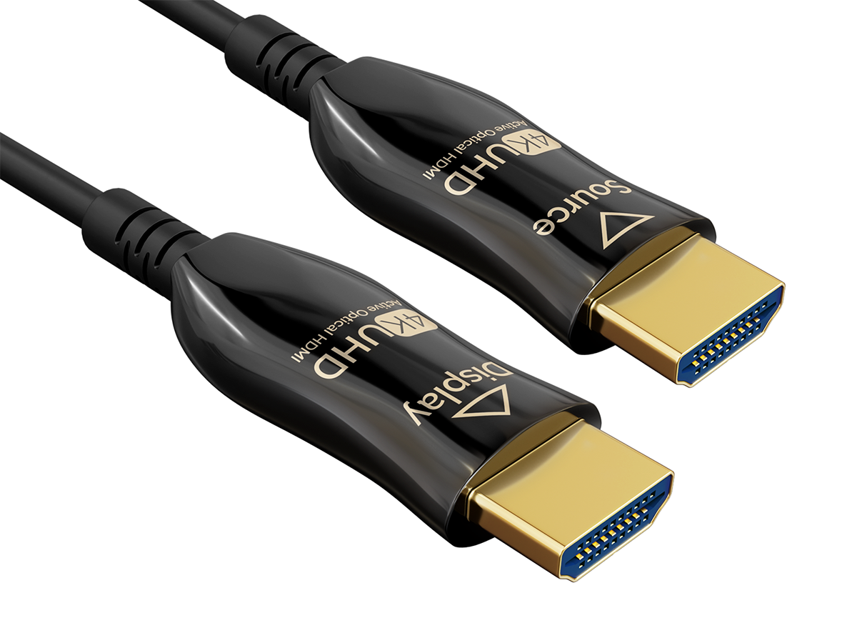 Cable Leader - 4K High-Speed HDMI Fiber Optic Cable AOC, HDMI 2.0 18Gbps CL3-Rated UL for Long In-Wall Home Theater Runs - Black