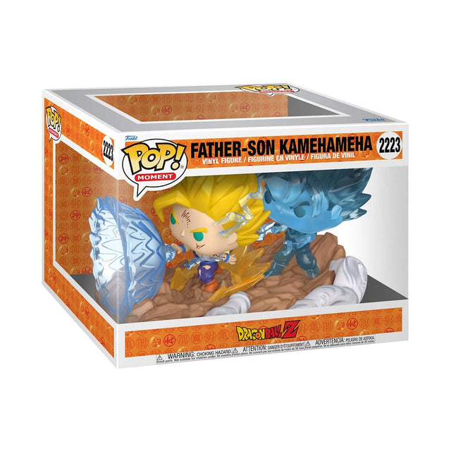 FATHER-SON KAMEHAMEHA  
2223  
VINYL FIGURE / FIGURINE EN VINYLE / FIGURA DE VINIL  
POP! MOMENT  
DRAGON BALL Z  

WARNING: CHOKING HAZARD - Small parts. Not for children under 3 years.  
ADVERTENCIA: PEQUEÑOS PIEZAS. NO ES APTO PARA MENORES DE 3 AÑOS.  
ATTENTION: DANGER D'ÉTOUFFEMENT - Pièces petites. Ne convient pas aux enfants de moins de 3 ans.  
ADVERTENCIA: PEQUEÑOS PIEZAS. NO ES APTO PARA MENORES DE 3 AÑOS.