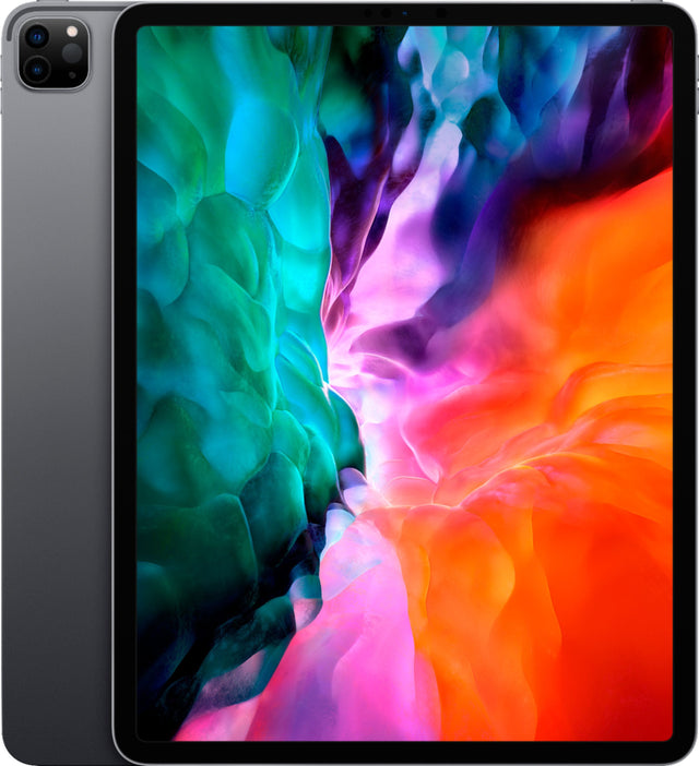 Front. Apple - Certified Refurbished 12.9-Inch iPad Pro (4th Generation) (2020) Wi-Fi + Cellular - 128GB - Space Gray.