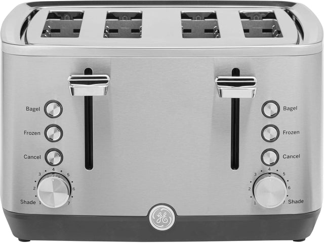 Front. GE - 4-Slice Toaster - Stainless Steel.