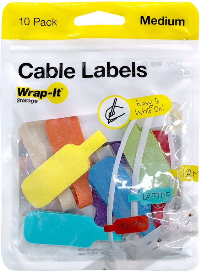 Angle. Wrap-It Storage - Cable Label - Assorted.