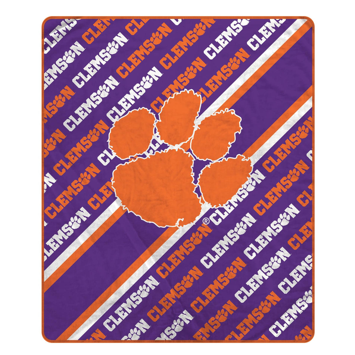 Pegasus - Clemson Tigers 60" x 70" Diagonal Lined Wordmark Ultra Soft Blanket - Multicolor