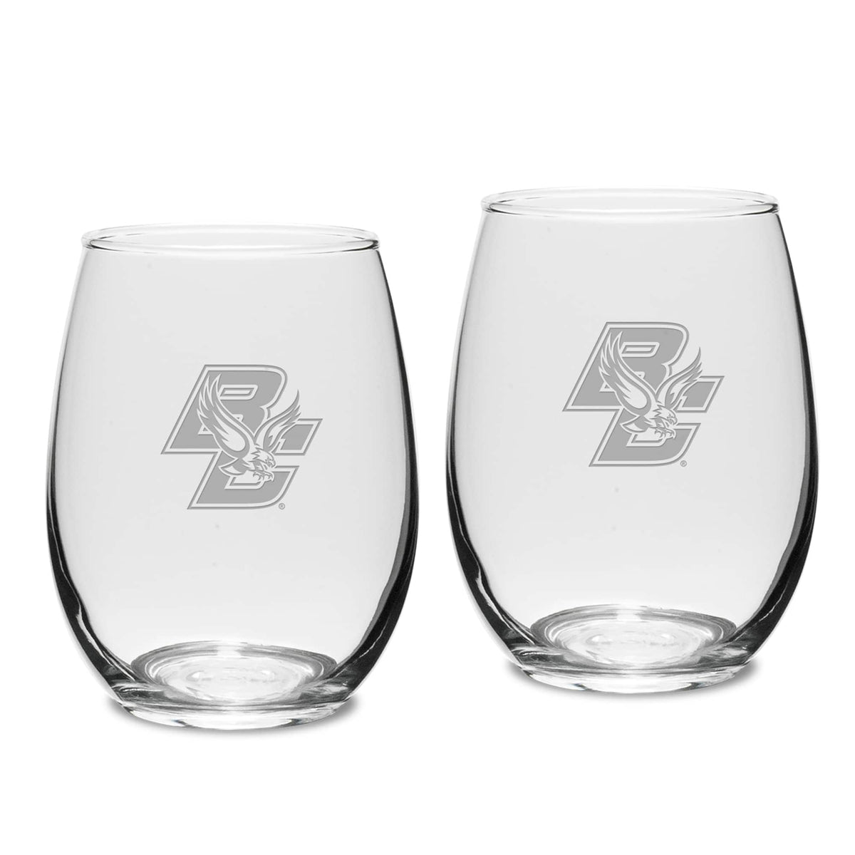 Jardine - Boston College Eagles 2-Piece 15oz. Stemless Wine Glass Set - Multicolor