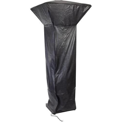 Fire Sense - Vinyl Cover Full Length Outdoor For Gas Patio Heaters With Square Reflectors Heavy Duty 10 Gauge Felt Lined - Black