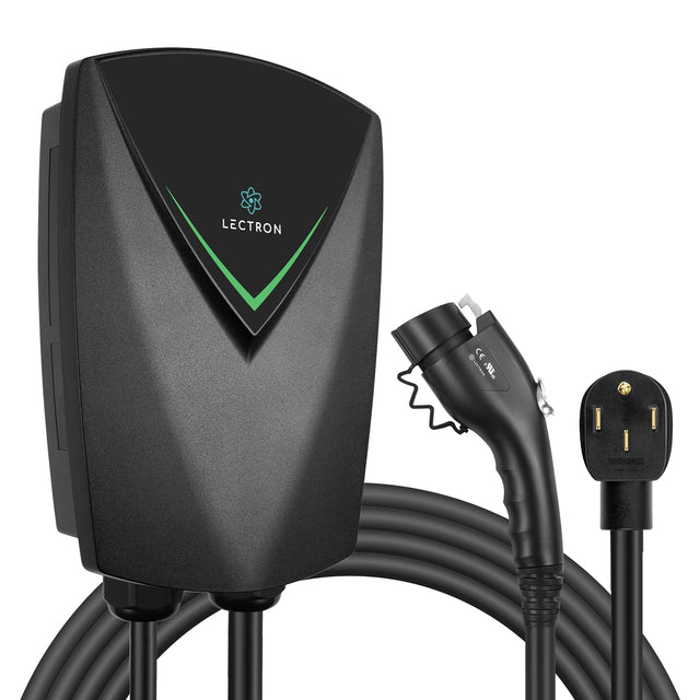 Front. Lectron - Nexus 40A Level 2 EV Charger with J1772 Connector, NEMA 14-50 Plug, 23 ft Cable, IP66 Weatherproof, ETL Listed - Black.