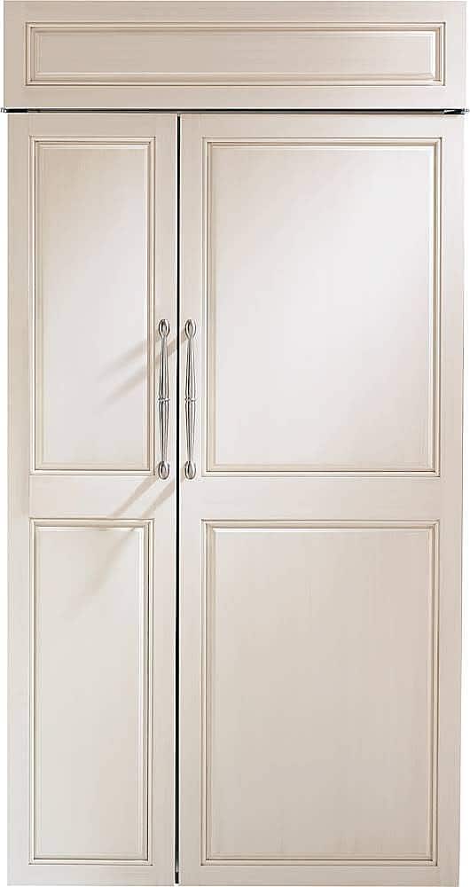 Monogram - 42 in. Wide 25.1 Cu. Ft. Side-by-Side Built-In Smart Refrigerator with Advanced Temperature Management System - Custom Panel Ready