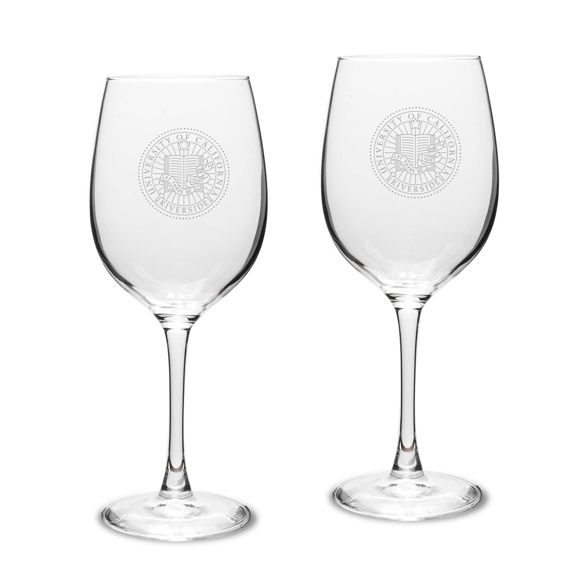 Jardine - UC Riverside Highlanders 16oz. 2-Piece Traditional White Wine Glass Set - Multicolor