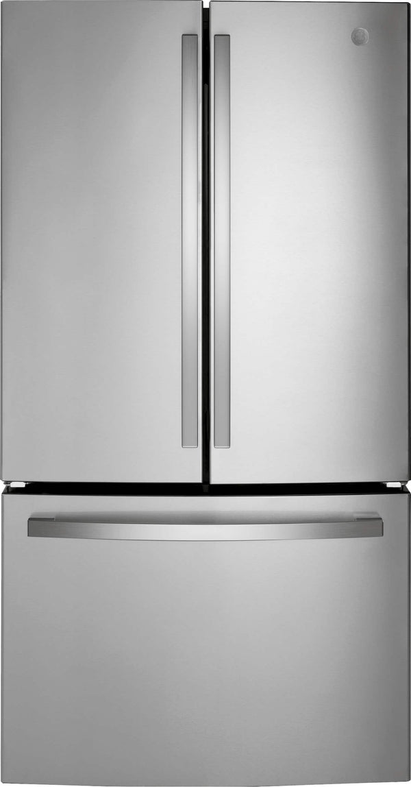 GE - 36 in. Wide 27.0 Cu. Ft. French Door Refrigerator with Internal Water Dispenser - Stainless Steel