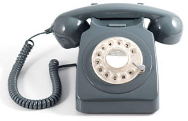 Front. PopMarket - GPO Retro GPO746RGY 746 Desktop Rotary Dial Telephone - Grey   - EQUIPMENT - Gray.