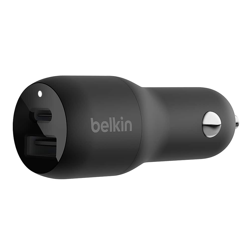 Belkin - 37W Dual USB Car Charger - Power Delivery 25W USB C Port & 12W USB-A Port with PPS Charging for Apple iPhone and Samsung - Black