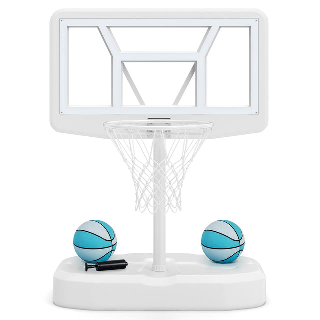Front. Costway - Costway Outdoor Poolside Basketball Goal System with 42 Inches Shatterproof PC Backboard - White.