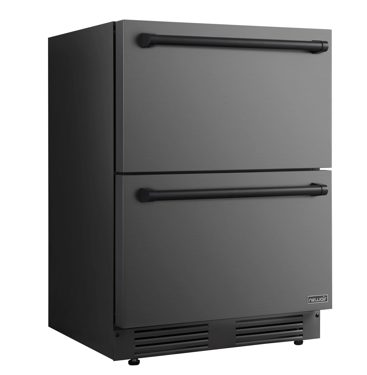 NewAir - 24 inch Refrigerator and Outdoor Freezer, Undercounter Refrigerator Freezer Convertible - Black Stainless Steel