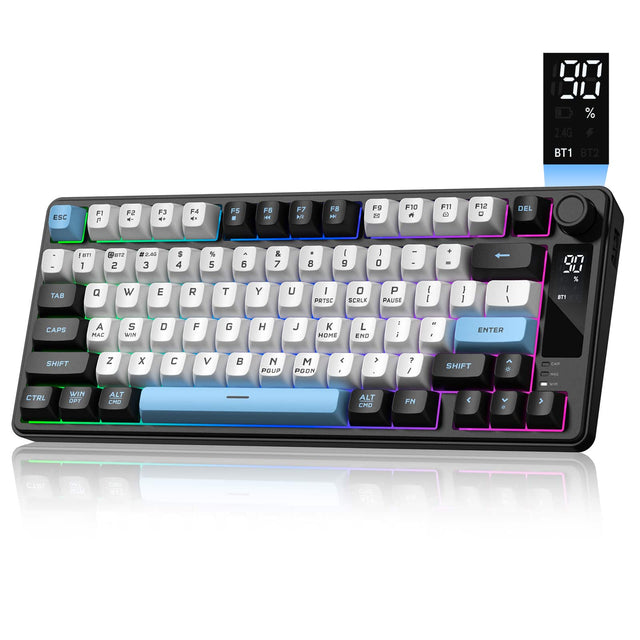 2.4G % BT1 BT2 ESC F1 - F12 DEL TAB Q W E R T Y U I O P PAUSE CAPS A S D F G H J K L ENTER SHIFT Z X C V B N M PGNUP PGN ALT CTRL WIN FN