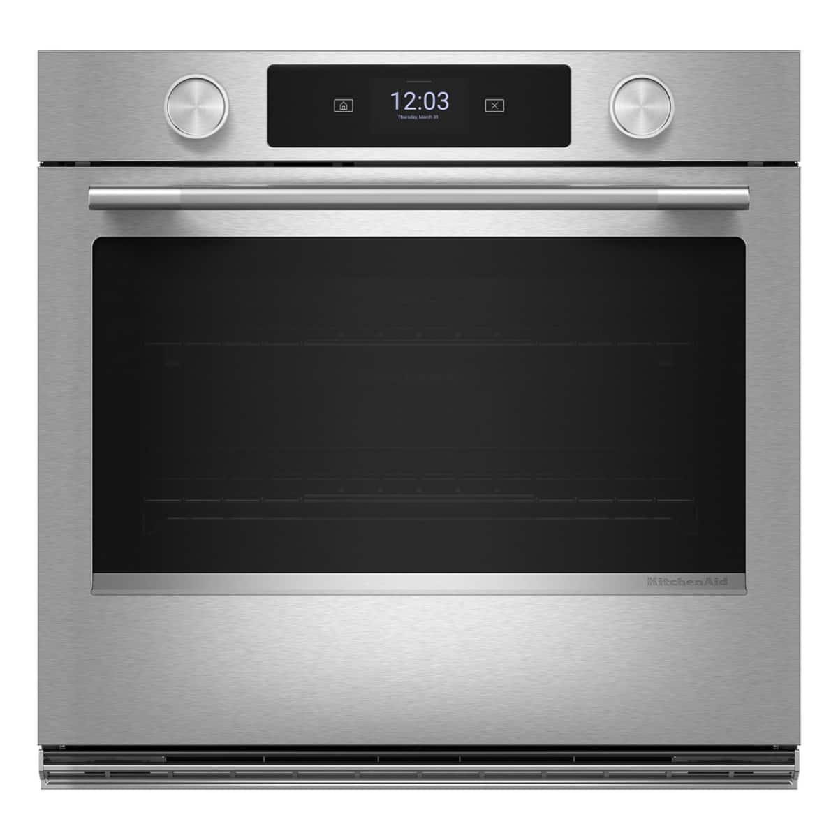KitchenAid - 30 inch Smart Built-In Single Electric Convection Wall Oven with Assisted Cook Cycles - Stainless Steel