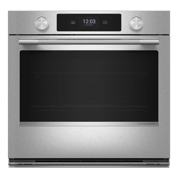 KitchenAid - 30 inch Smart Built-In Single Electric Convection Wall Oven with Assisted Cook Cycles - Stainless Steel