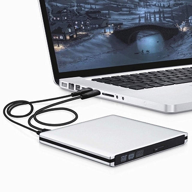 Front. Topteng - 6X True Blu-ray Burner External Drive - BD/DVD/CD Writer & Player, USB 3.0 for Mac & Windows - Silver.