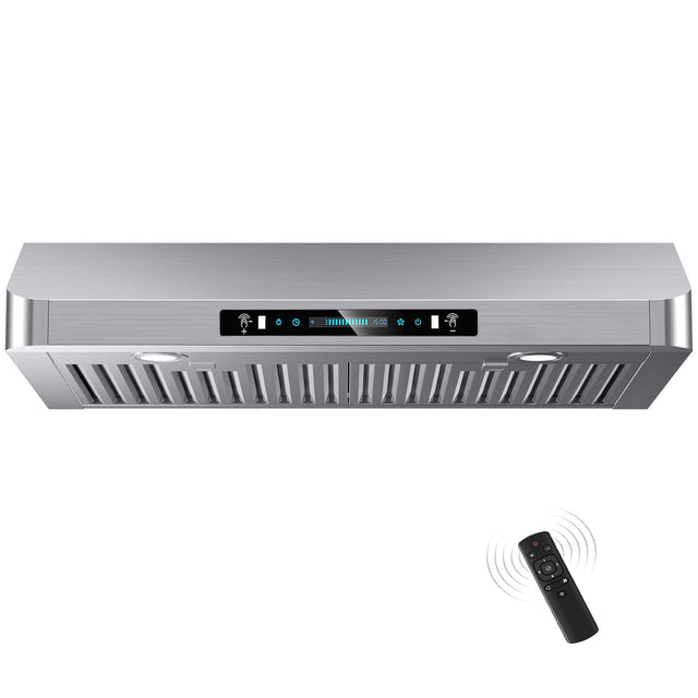 Front. ZJKLA - ZJKLA - 30 inches - Externally Vented - Under cabinet Range Hood - Stainless Steel - Stainless steel.