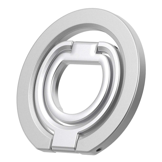 Front. UUCOVER - Magnetic Ring Holder Dual-Side Magnets Gym Phone Ring Grip Rotating Kickstand Compatible with MagSafe Magnetic Car Mount - Silver.