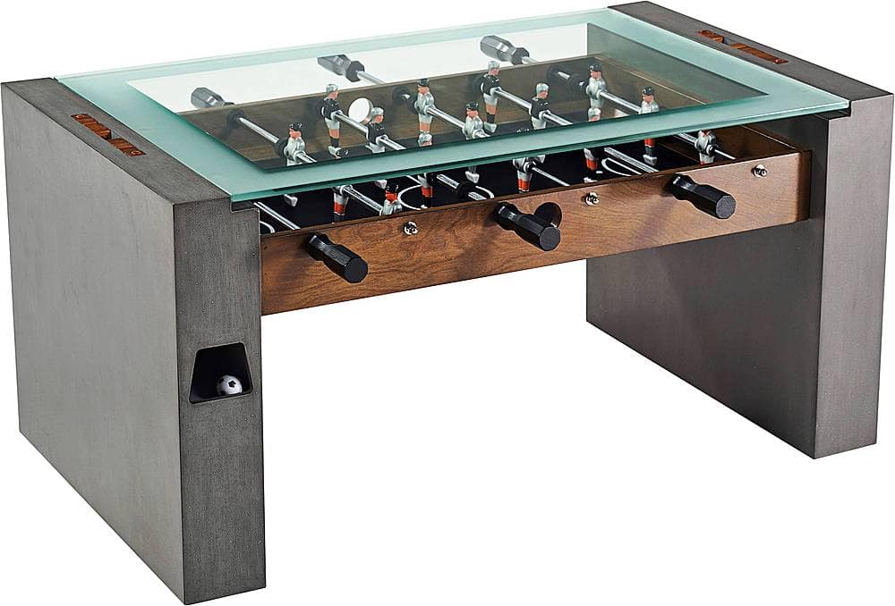 Barrington - 40” Urban Foosball Coffee Table, Durable & Stylish Design with Sports Soccer Balls, Perfect for Family Game Rooms - Gray