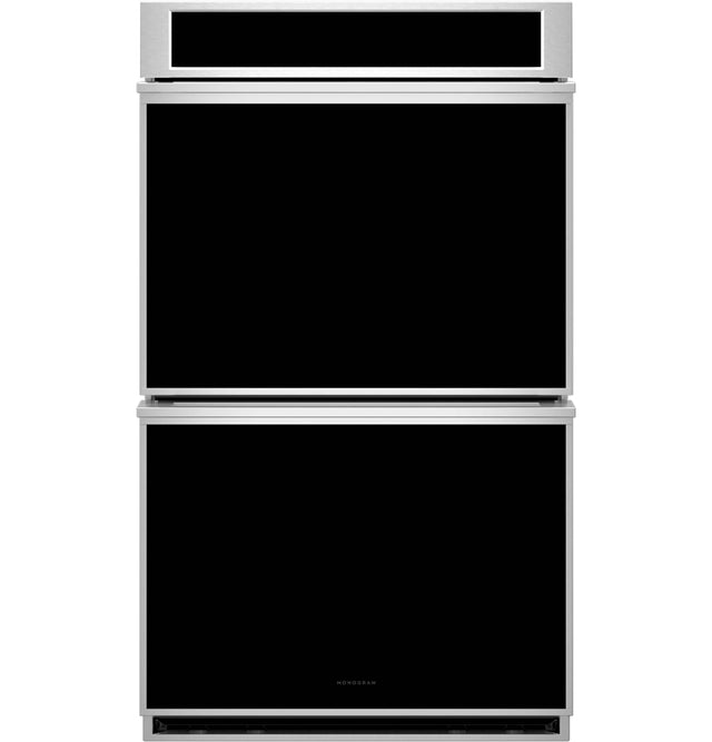 Front. Monogram - Minimalist 30" Smart Built-In Double Electric True European Convection with Direct Air Wall Oven with No PreHeat Air Fry - Stainless Steel.