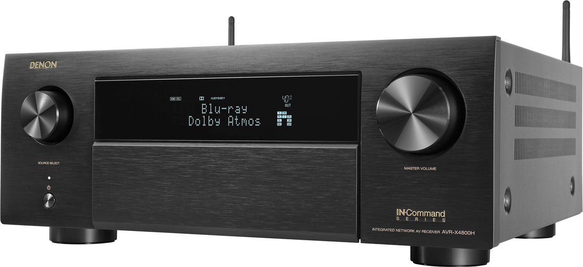 Denon - AVR-X4800H (125W X 9) 9.4-Ch. with HEOS and Dolby Atmos 8K Ultra HD HDR Compatible AV Home Theater Receiver with Alexa - Black