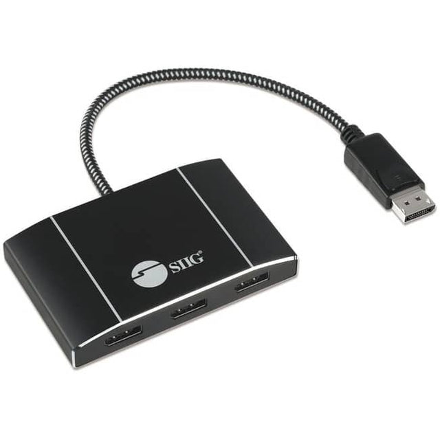 Front. SIIG Inc - SIIG 8K 1x3 DisplayPort 1.4 to DisplayPort MST Hub Splitter - DP input to 3-port DP output - 32.4Gbps video bandwidth - Black.
