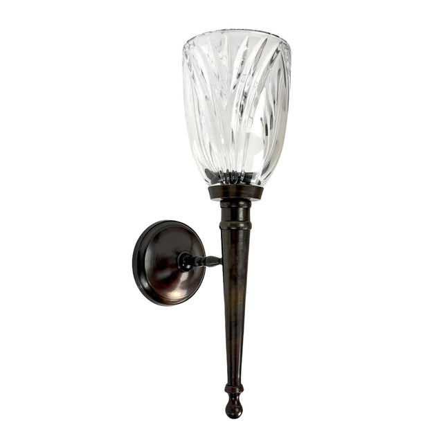 Front. Things2Die4 - Wall Candle Sconce Bronze Finish Lead Crystal Glass 11.75 in Metal Mount - Bronze.