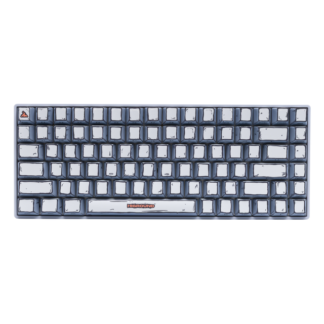 Front. Higround - Basecamp 75+ 75% Wired Mechanical Lubed TTC Milky Switch Gaming Keyboard with RGB Backlighting - Celshade Gray - CELSHADE GRAY.