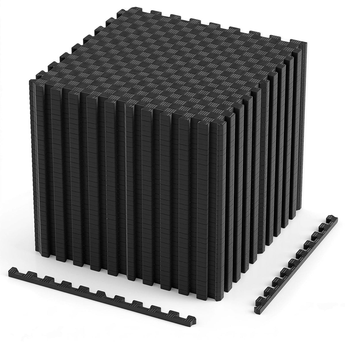 Costway - 36 PCS Puzzle Exercise Mat, EVA Foam Interlocking Floor Tiles for Home Gym - Black