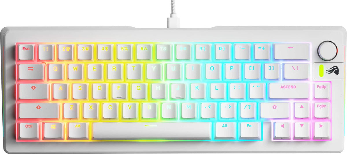 Glorious - GMMK 3 65% Wired Mechanical Linear Switch Gaming Keyboard with Hot-swappable Switches - White