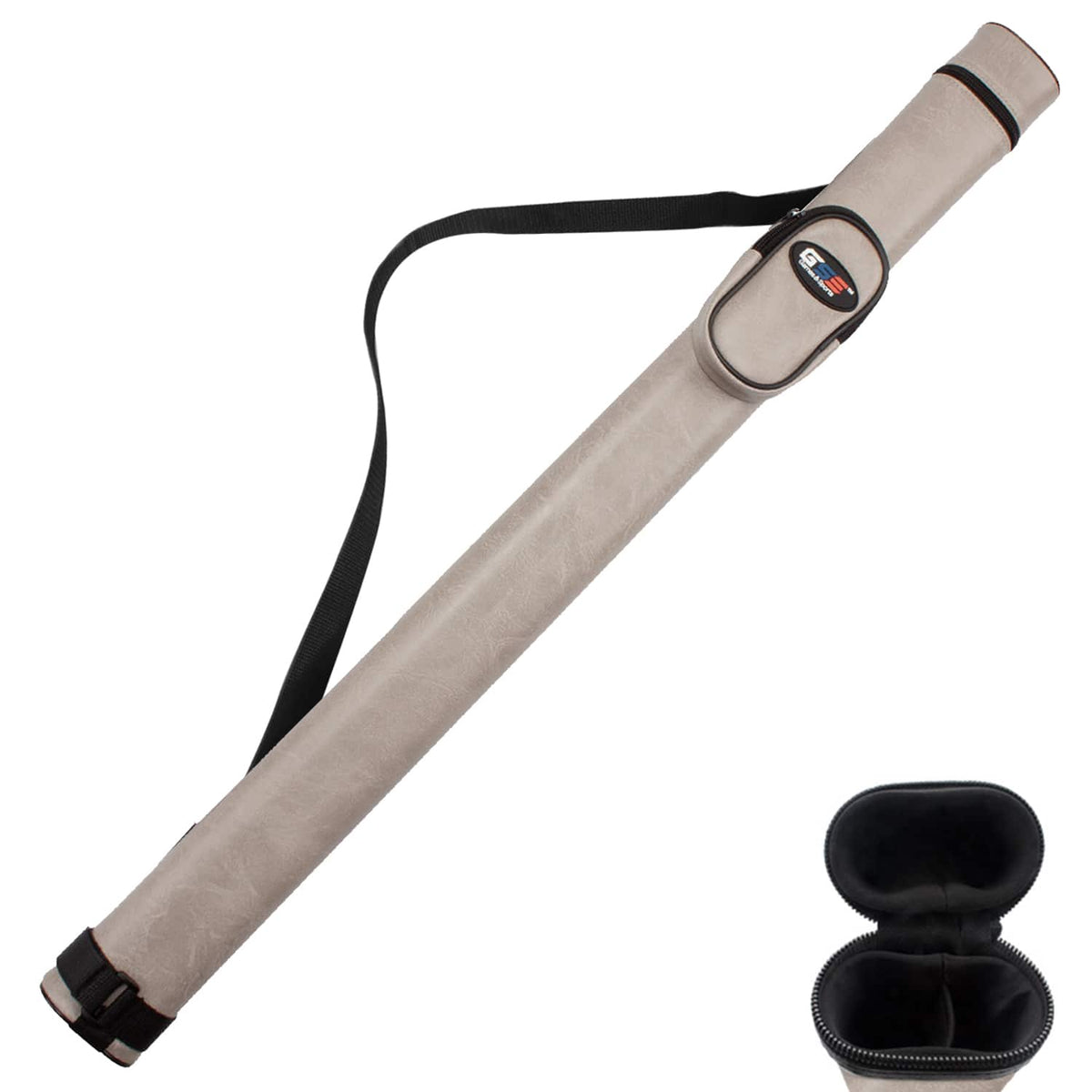 GSE Games & Sports Expert - 1x1 Hard Billiard Pool Cue Stick Carrying Case, Billiard Cue Case, Billiard Accessories - Grey - Gray