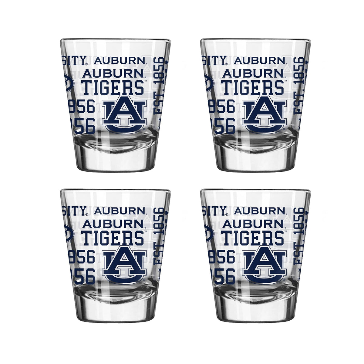 Logo Brands - Auburn Tigers 4-Pack 2oz. Shot Glass Set - Multicolor