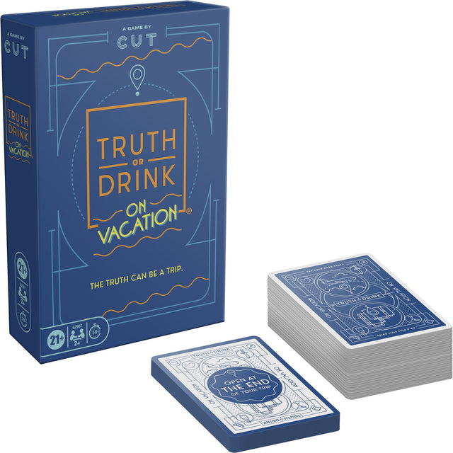 A GAME BY CUT

TRUTH OR DRINK ON VACATION

THE TRUTH CAN BE A TRIP.

21+ 2+ 30+

TRUTH OR DRINK ON VACATION

OPEN AT THE END OF YOUR TRIP
